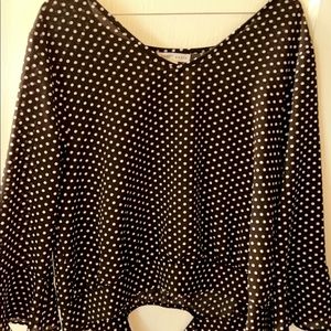 Dress Shirt black and white polka dots